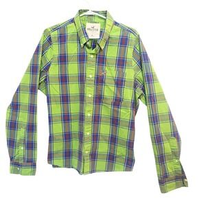 Hollister Men's XL Plaid Cotton Button Down Long Sleeve 90s Y2K Casual Shirt